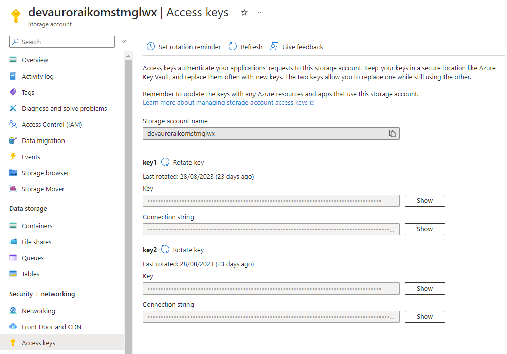 azure access key