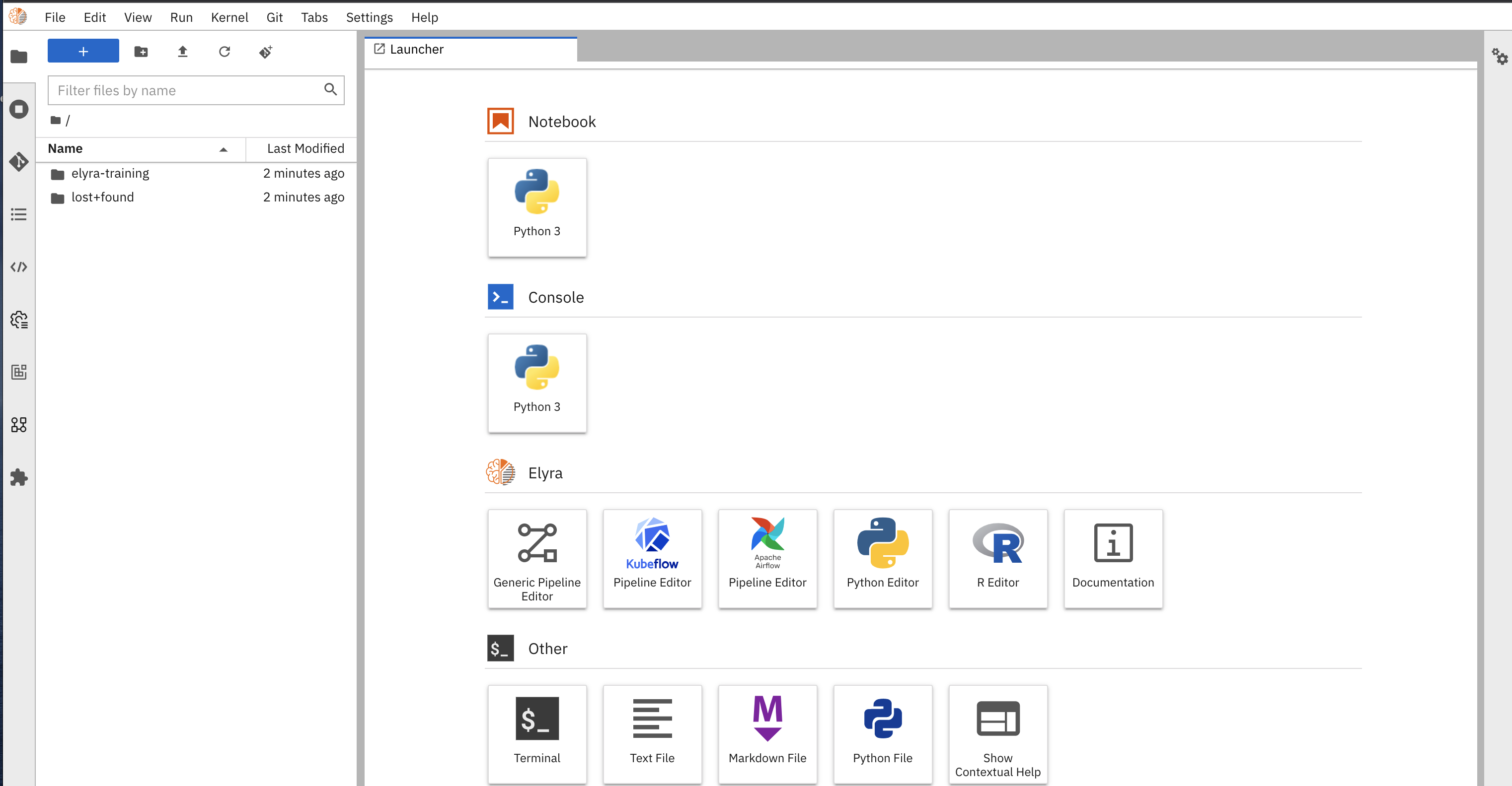 Create an Elyra notebook