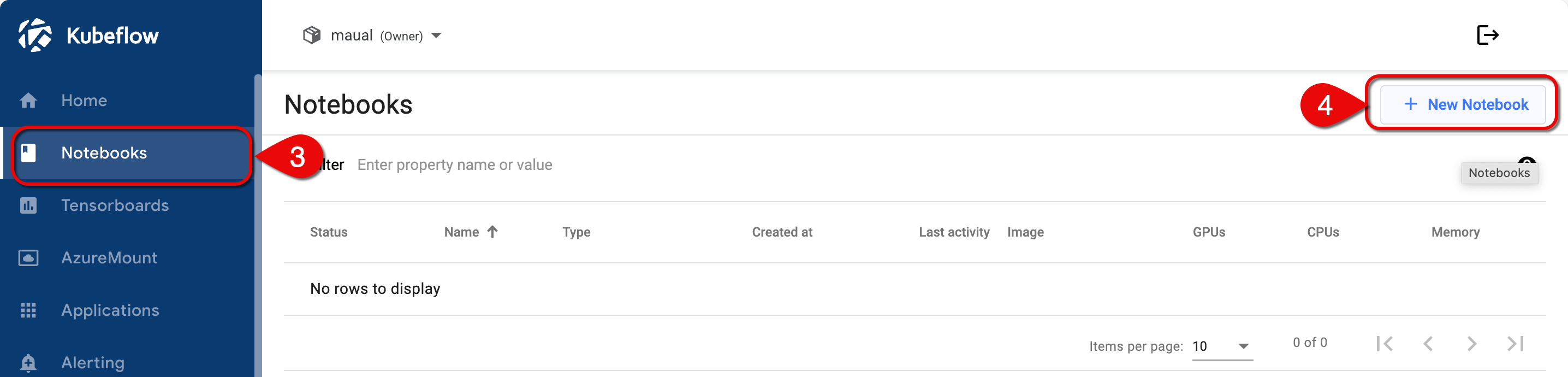 Namespace dropdown menu