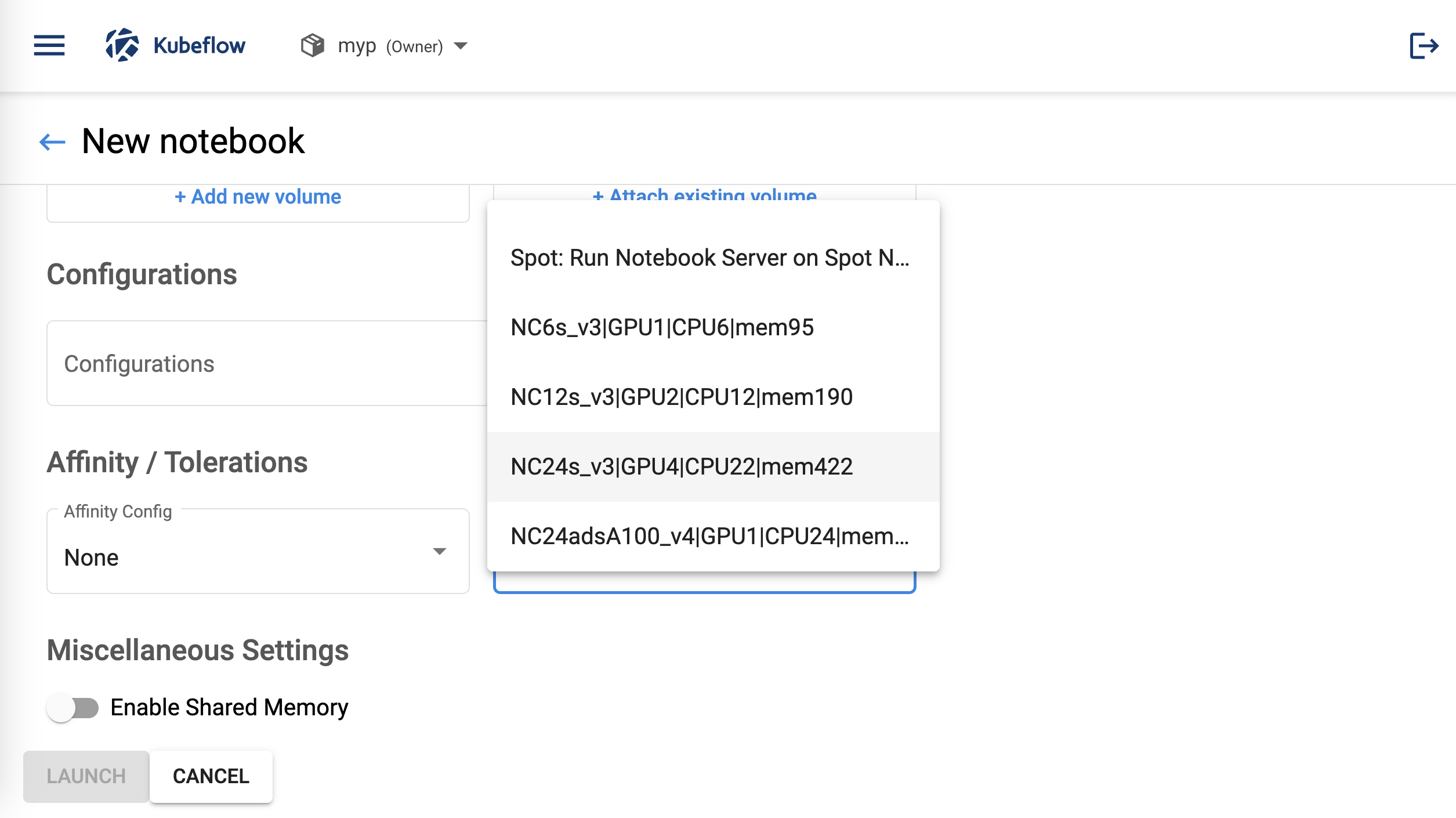 Tolerations settings
